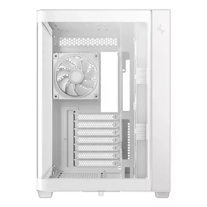PC-Tower-Gehäuse DeepCool CG530U 4F Weiß — hinteres Netzteil, unterstützt 3x120 mm Seiten- + 1x120 mm Hecklüfter, 120/140 mm Lüfterhalterungen, 2,5-Zoll- und 3,5-Zoll-HDD