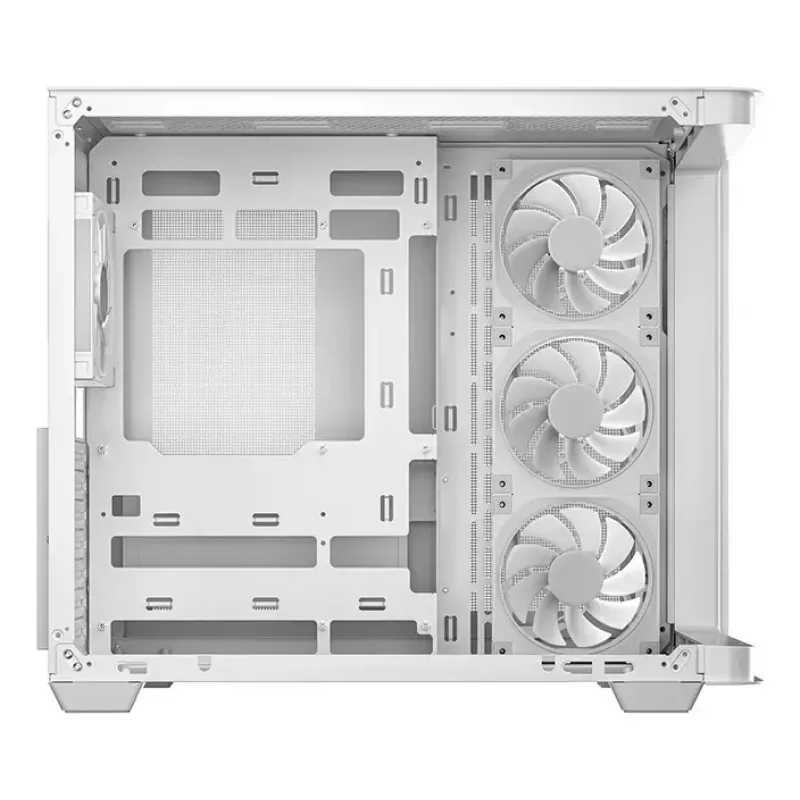 PC-Tower-Gehäuse DeepCool CG530U 4F Weiß — hinteres Netzteil, unterstützt 3x120 mm Seiten- + 1x120 mm Hecklüfter, 120/140 mm Lüfterhalterungen, 2,5-Zoll- und 3,5-Zoll-HDD