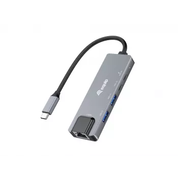 Equip 5-in-1 Multifunktionsadapter, 2,5GbE, USB-A x 2, USB-C x 1, USB-C, 100W USB PD