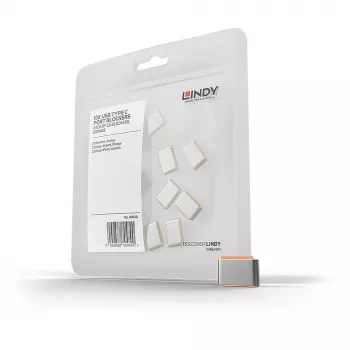 Lindy USB Typ-C-Portblocker (ohne Schlüssel) – 10er-Pack, Orange