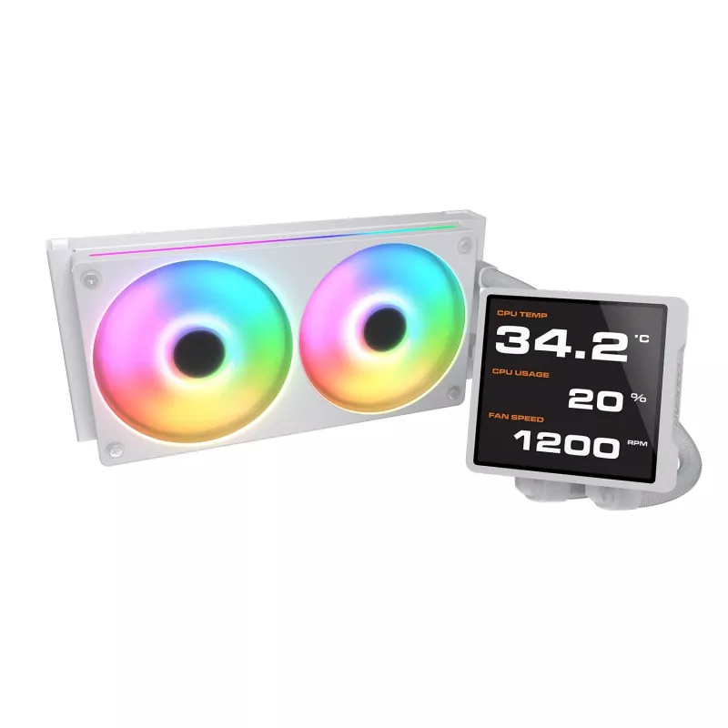 All-in-One-CPU-Flüssigkeitskühler Cougar Poseidon Vistek Pro 240, ARGB, 120-mm-Lüfter, weiß