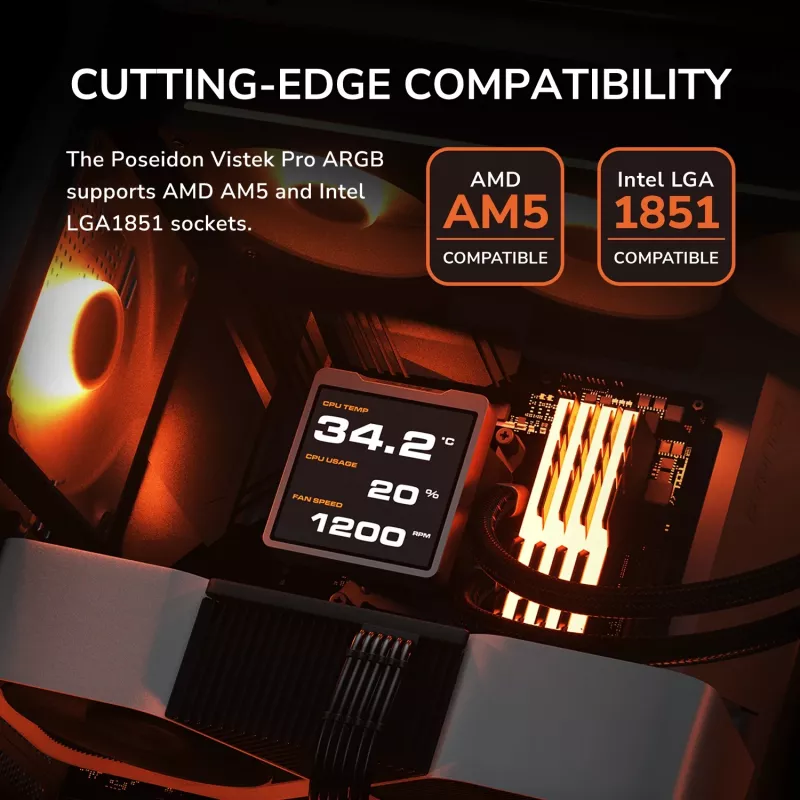 All-in-One-CPU-Flüssigkeitskühler Cougar Poseidon Vistek Pro 240, ARGB, 120-mm-Lüfter, weiß
