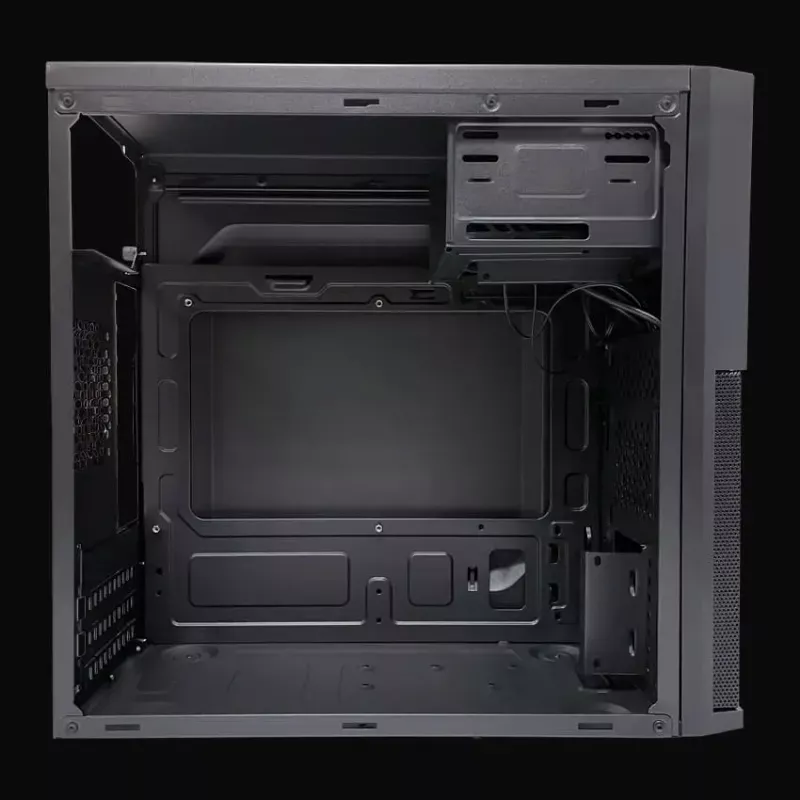 PC Micro Tower Gehäuse LC-Power 2004MB-V3, Micro-ATX/Mini-ITX, schwarz, obenliegendes Netzteil, unterstützt 2×3,5 Zoll + 2×2,5 Zoll, USB 3.2 Gen1