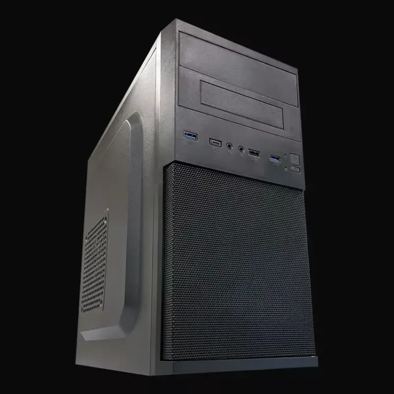 PC Micro Tower Gehäuse LC-Power 2004MB-V3, Micro-ATX/Mini-ITX, schwarz, obenliegendes Netzteil, unterstützt 2×3,5 Zoll + 2×2,5 Zoll, USB 3.2 Gen1