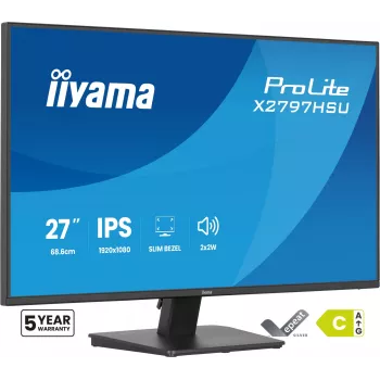 Computermonitor IIYAMA ProLite X2797HSU-B1 27 Zoll (68,6 cm) Full HD 1920×1080 LED matt 4 ms USB 3.2 Gen 1 Lautsprecher VESA schwarz