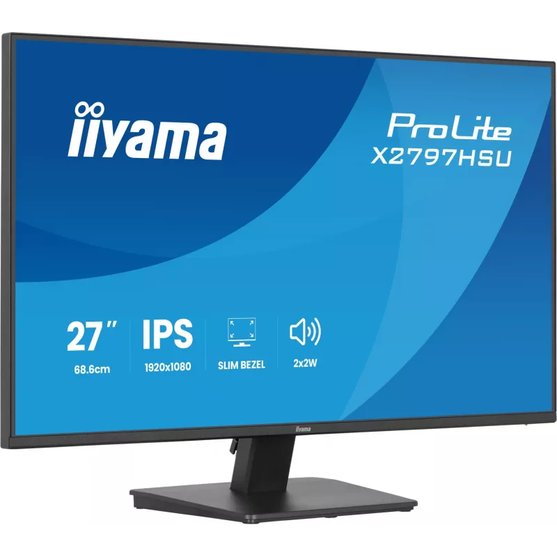 Computermonitor IIYAMA ProLite X2797HSU-B1 27 Zoll (68,6 cm) Full HD 1920×1080 LED matt 4 ms USB 3.2 Gen 1 Lautsprecher VESA schwarz