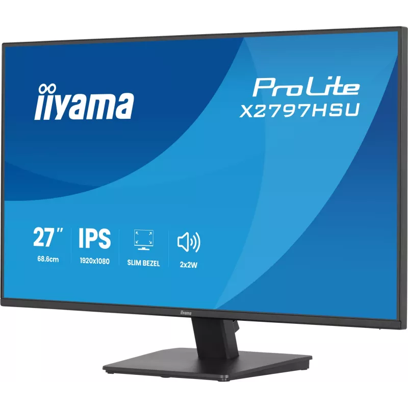 Computermonitor IIYAMA ProLite X2797HSU-B1 27 Zoll (68,6 cm) Full HD 1920×1080 LED matt 4 ms USB 3.2 Gen 1 Lautsprecher VESA schwarz