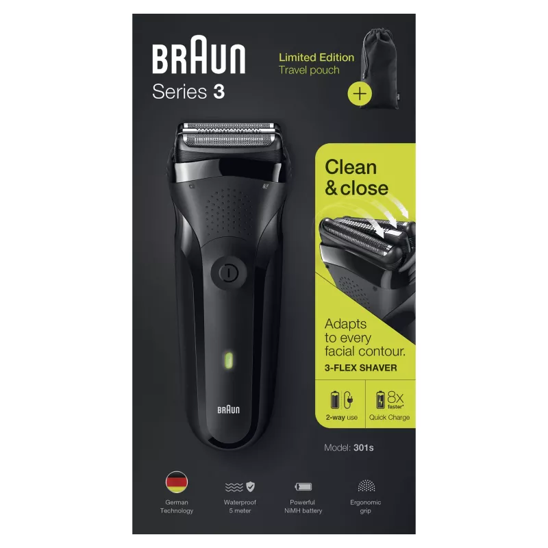 Braun Series 3 301s Folienrasierer Trimmer Schwarz