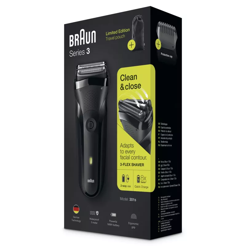 Braun Series 3 301s Folienrasierer Trimmer Schwarz