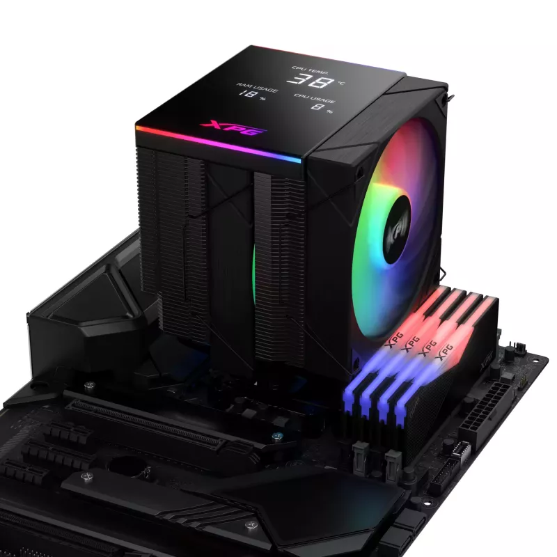 XPG MAESTRO PLUS 62DA CPU-Luftkühler, Luftkühler, 12 cm, Schwarz