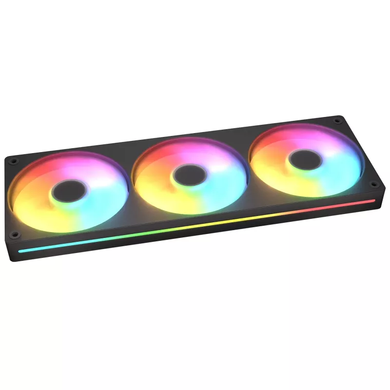 Cougar Unity360-FB Single-Frame 360 ARGB PWM Forward, 120mm×3, 700–2500 RPM, FDB, 5.4 mmH2O, Schwarz