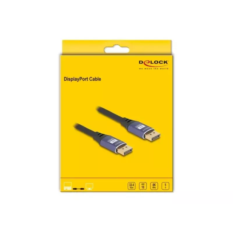 DeLOCK DisplayPort-Kabel 8K 60 Hz 5 m lila Metall