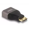 DeLOCK HDMI Adapter Mini-C Stecker zu A Buchse 8K 60 Hz grau Metall