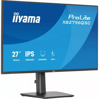 27 Zoll IIYAMA ProLite XB2796QSC-B1 IPS Quad HD 2560x1440 LED-Monitor, 4 ms, USB-C, Lautsprecher, höhenverstellbar, VESA