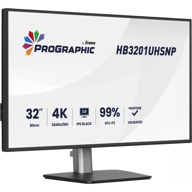 IIYAMA 32 Zoll ProGraphic HB3201UHSNP-B1 4K UHD IPS LCD-Monitor mit USB-C und DisplayPort