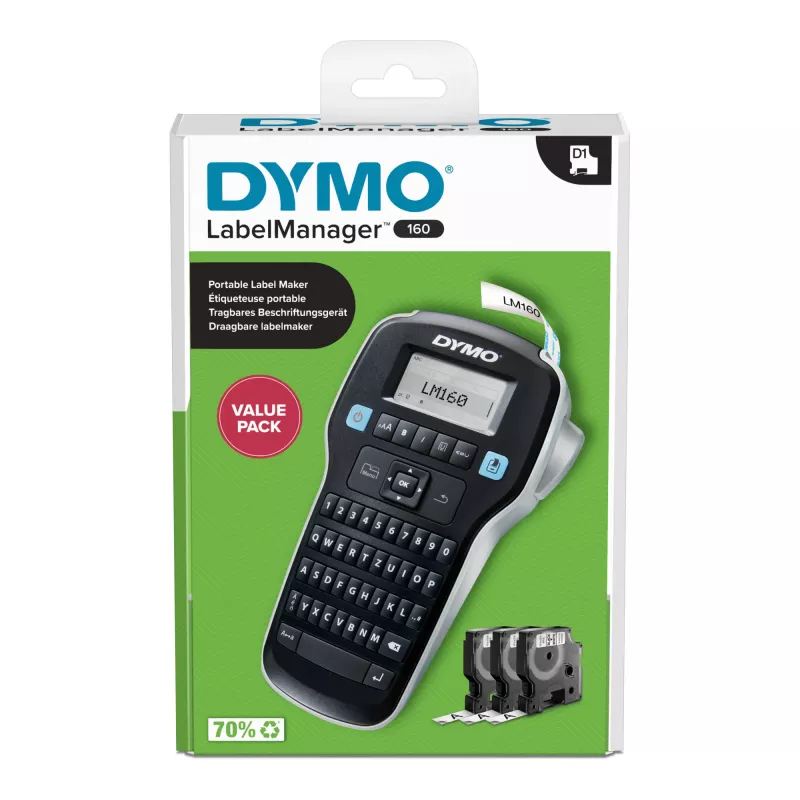 DYMO LabelManager 160 Valuepack Etikettendrucker Thermotransfer 160 x 160 DPI 12 mm/s D1 QWERTZ