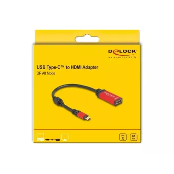 DeLOCK USB Type-C zu HDMI Adapter 8K 60Hz HDR Rot