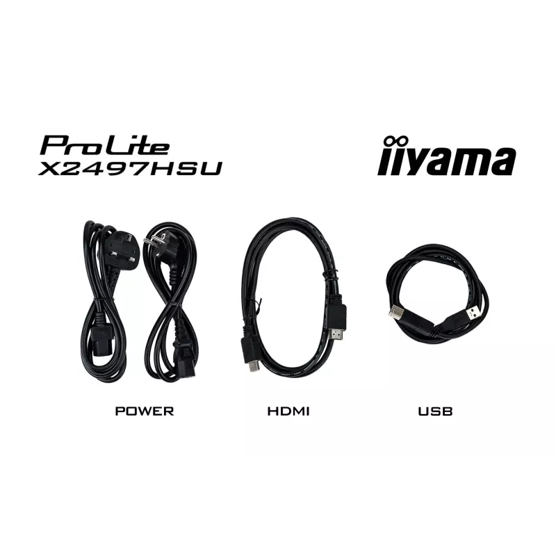 IIYAMA ProLite X2497HSU-B1 Monitor 23,8 Zoll (60,5 cm) Full HD IPS 1920×1080 4 ms USB‑C 2×, Lautsprecher, VESA, Schwarz