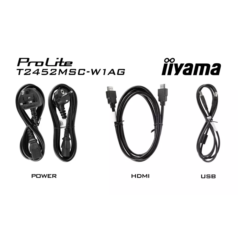 iiyama ProLite T2452MSC-W1AG Computermonitor 60,5 cm (23,8 Zoll) 1920 x 1080 Pixel Full HD LED Touchscreen Weiß