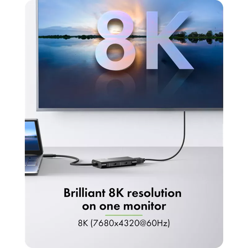 ICY BOX Adapter USB Type-C auf 3x HDMI, USB 3.2 Gen 2 (3.1 Gen 2) Type-C, HDMI, 10000 Mbit/s, 144 Hz, 3840 x 2160, 7680 x 4320, 7680 x 4320 Pixel