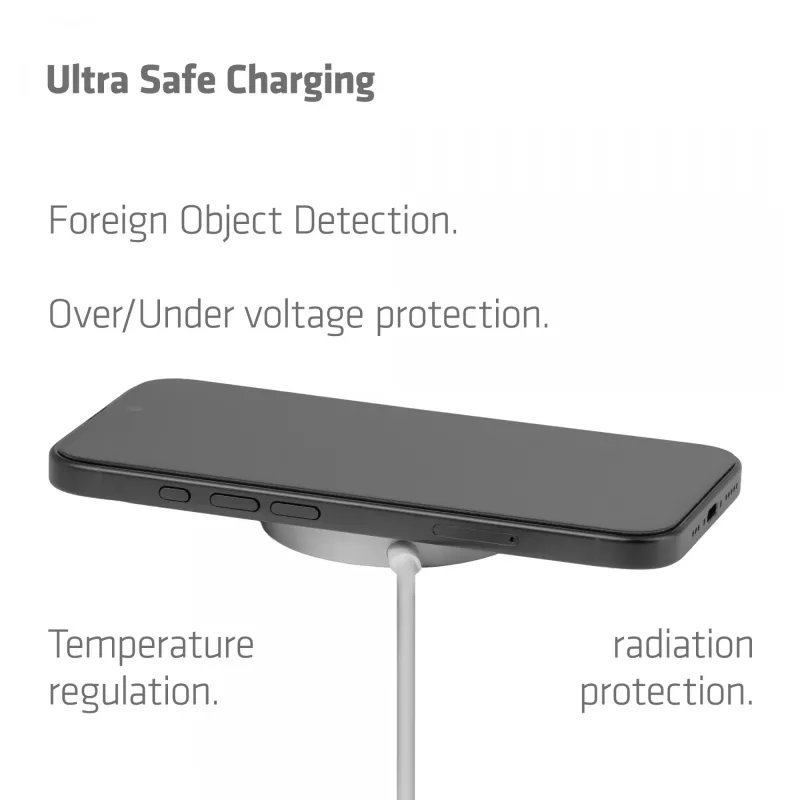 Wireless Charger club 3d CAC-3026 25W Qi2 magnetisches Pad, Qi 2.2 MagSafe kompatibel, 1 m Kabel, weiß