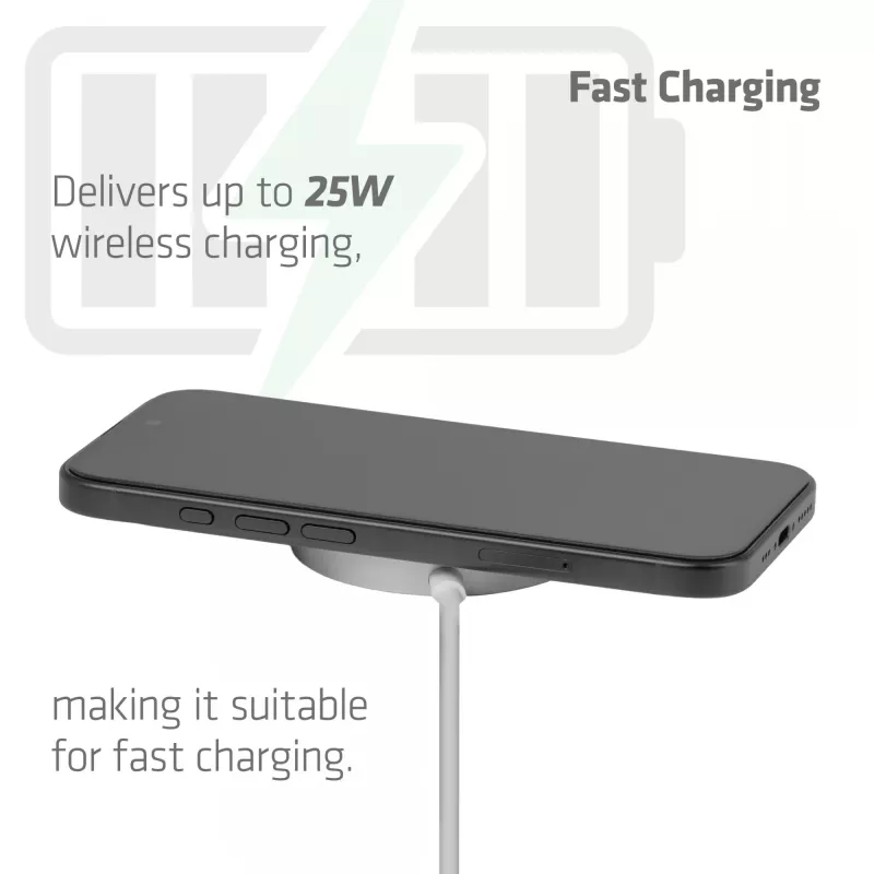 Wireless Charger club 3d CAC-3026 25W Qi2 magnetisches Pad, Qi 2.2 MagSafe kompatibel, 1 m Kabel, weiß