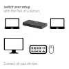 KVM switch club 3d Dual USB-C to HDMI, 2‑port, 4K UHD 3840x2160, USB-C console, 65W PD, schwarz