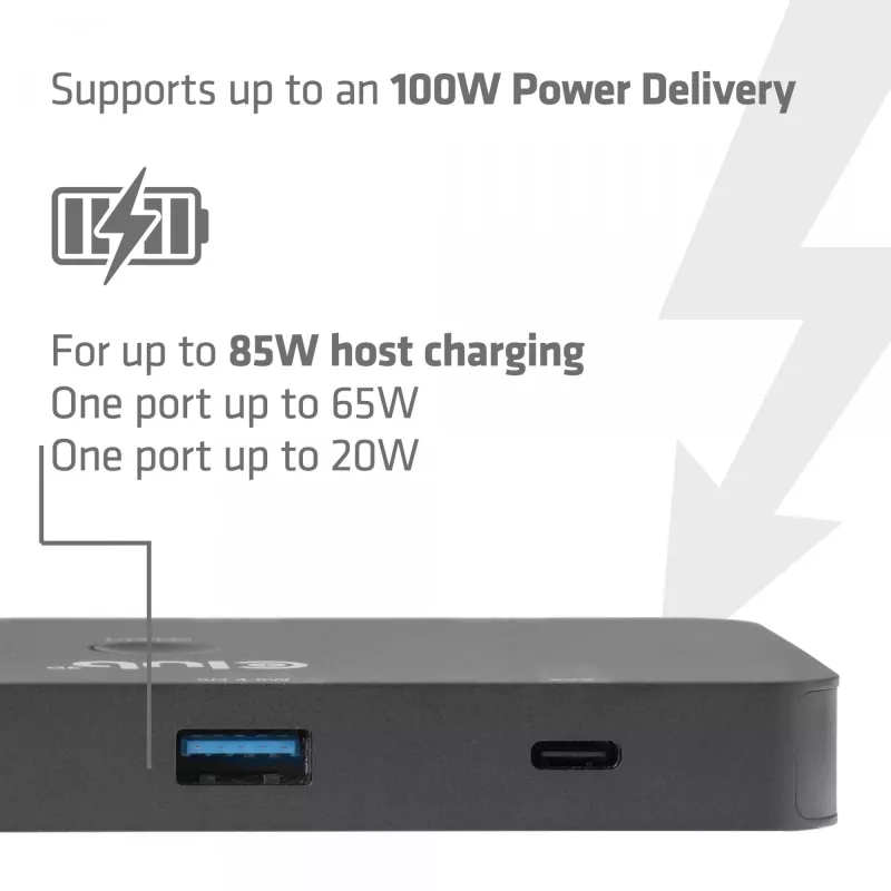 KVM switch club 3d Dual USB-C to HDMI, 2‑port, 4K UHD 3840x2160, USB-C console, 65W PD, schwarz
