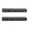 KVM switch club 3d Dual USB-C to HDMI, 2‑port, 4K UHD 3840x2160, USB-C console, 65W PD, schwarz