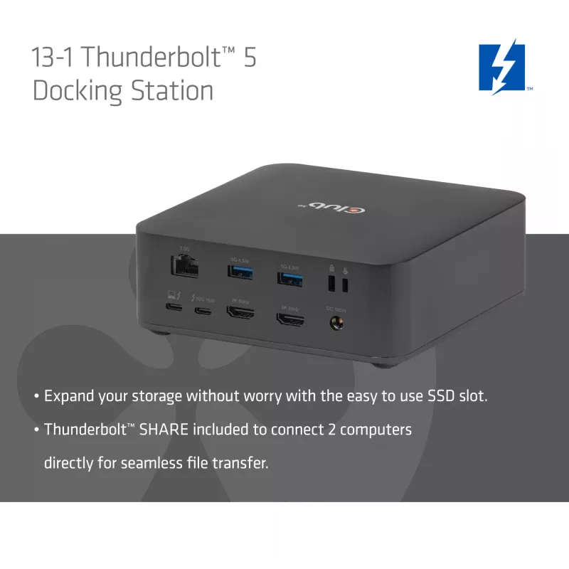 Dockingstation CLUB3D CSV-2562 Thunderbolt 5, M.2 SSD, 2×HDMI 8K60Hz, 180W, 120 Gbit/s