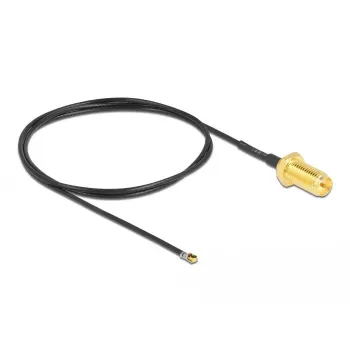 Koaxialkabel DeLOCK 12660 0,5m RP-SMA MHF 4L LK Schwarz