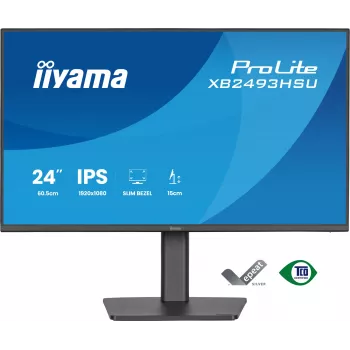Computermonitor IIYAMA ProLite XB2493HSU-B1 60,5 cm (23,8 Zoll) Full HD IPS LED, 1920×1080, 1 ms, 178° Blickwinkel, USB-Hub, Lautsprecher, schwarz