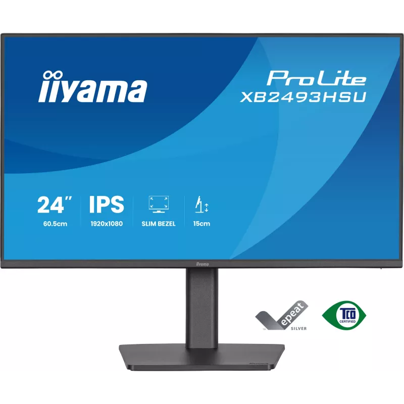 Computermonitor IIYAMA ProLite XB2493HSU-B1 60,5 cm (23,8 Zoll) Full HD IPS LED, 1920×1080, 1 ms, 178° Blickwinkel, USB-Hub, Lautsprecher, schwarz