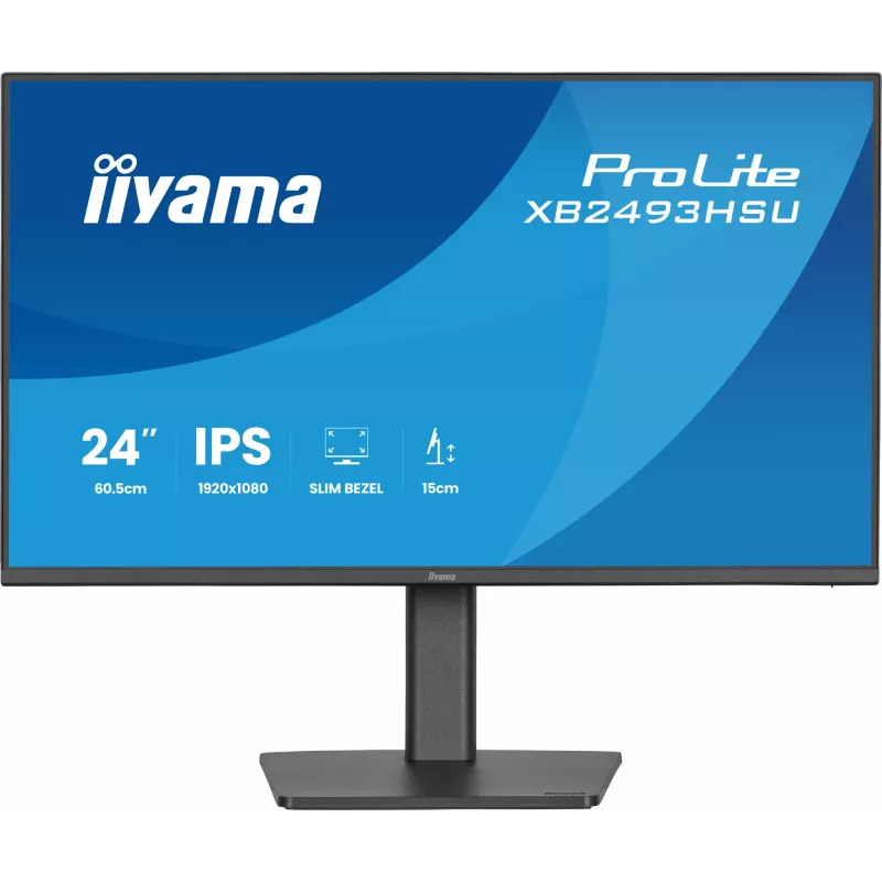Computermonitor IIYAMA ProLite XB2493HSU-B1 60,5 cm (23,8 Zoll) Full HD IPS LED, 1920×1080, 1 ms, 178° Blickwinkel, USB-Hub, Lautsprecher, schwarz