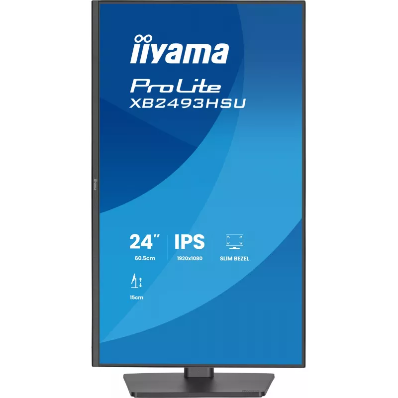 Computermonitor IIYAMA ProLite XB2493HSU-B1 60,5 cm (23,8 Zoll) Full HD IPS LED, 1920×1080, 1 ms, 178° Blickwinkel, USB-Hub, Lautsprecher, schwarz