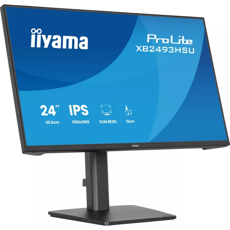 Computermonitor IIYAMA ProLite XB2493HSU-B1 60,5 cm (23,8 Zoll) Full HD IPS LED, 1920×1080, 1 ms, 178° Blickwinkel, USB-Hub, Lautsprecher, schwarz
