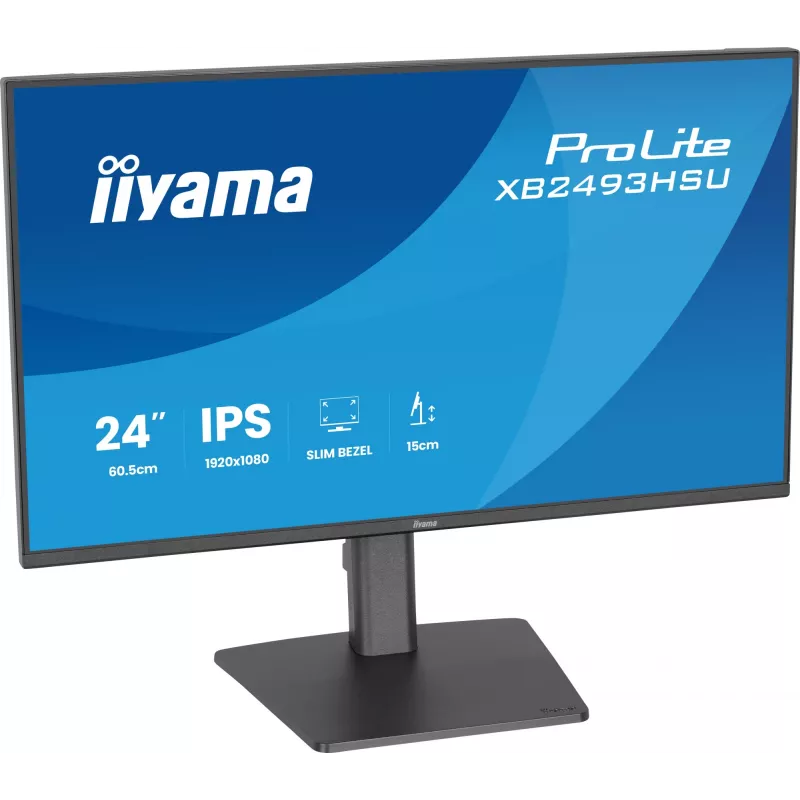 Computermonitor IIYAMA ProLite XB2493HSU-B1 60,5 cm (23,8 Zoll) Full HD IPS LED, 1920×1080, 1 ms, 178° Blickwinkel, USB-Hub, Lautsprecher, schwarz