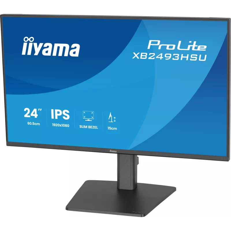 Computermonitor IIYAMA ProLite XB2493HSU-B1 60,5 cm (23,8 Zoll) Full HD IPS LED, 1920×1080, 1 ms, 178° Blickwinkel, USB-Hub, Lautsprecher, schwarz