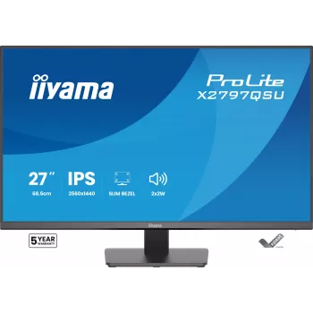 Computermonitor IIYAMA ProLite X2797QSU-B1 27 Zoll (68,6 cm) 2560×1440 IPS LED Matt, 1 ms, USB 3.2 Hub, Lautsprecher, VESA