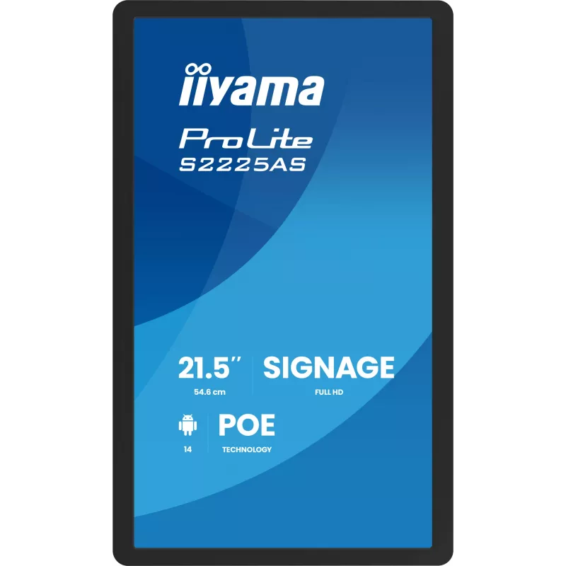 iiyama ProLite S2225AS-B1P Digital Signage Flachbildschirm 54,6 cm (21,5 Zoll) LCD Wi-Fi 500 cd/m² Full HD Schwarz Integrierter Prozessor Android 24/7