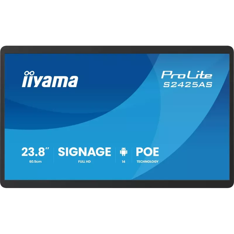 iiyama ProLite S2425AS-B1P Digital Signage Flachbildschirm 60,5 cm (23,8 Zoll) LCD Wi-Fi 500 cd/m² Full HD Schwarz Integrierter Prozessor Android 24/7