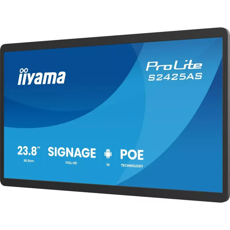 iiyama ProLite S2425AS-B1P Digital Signage Flachbildschirm 60,5 cm (23,8 Zoll) LCD Wi-Fi 500 cd/m² Full HD Schwarz Integrierter Prozessor Android 24/7