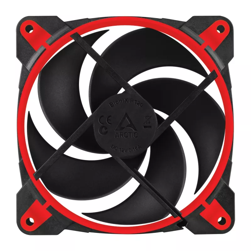 ARCTIC BioniX P120 (Rot) – Druckoptimierter 120-mm-Gaming-Lüfter mit PWM PST