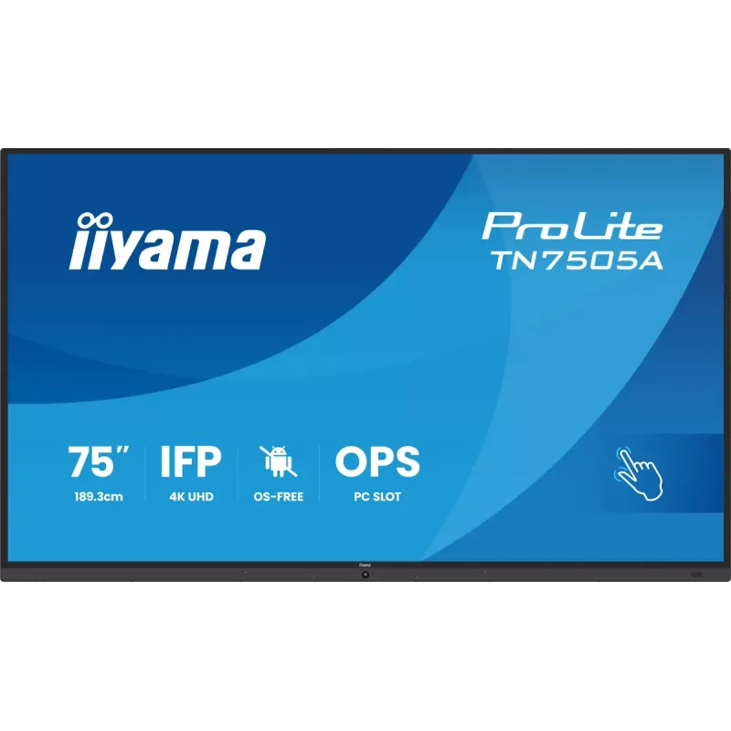 iiyama TN7505A-B1AG Signage Display Interaktives Flachbildschirm-Display 189,3 cm (74,5 Zoll) 500 cd/m² 4K Ultra HD Schwarz Touchscreen