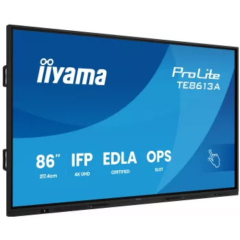 Interaktives Flachdisplay IIYAMA TE8613A-B2AG 85,6 Zoll (2,17 m) 4K UHD, 500 cd/m², Wi‑Fi, Android, 24/7