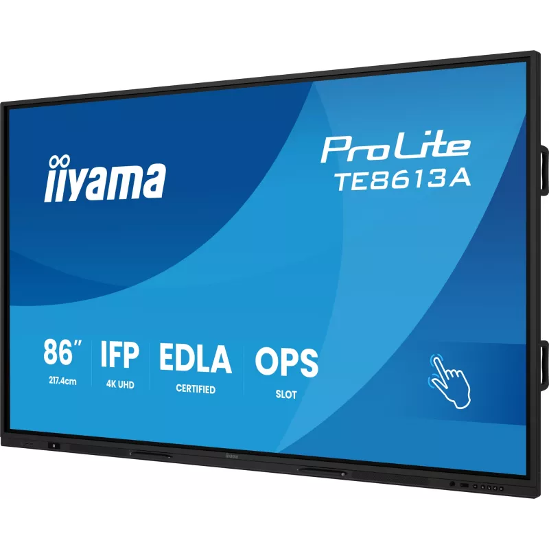 Interaktives Flachdisplay IIYAMA TE8613A-B2AG 85,6 Zoll (2,17 m) 4K UHD, 500 cd/m², Wi‑Fi, Android, 24/7