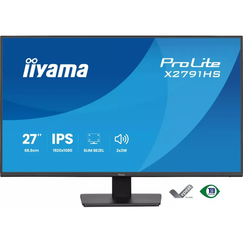 Computer monitor IIYAMA ProLite X2791HS-B1 27 inch IPS Full HD 1920x1080 LED Matt, built-in speakers, VESA mount, Schwarz