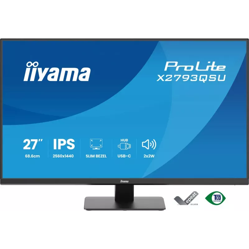 27 Zoll IIYAMA ProLite X2793QSU-B1 Quad HD 2560x1440 IPS LED-Monitor, 1 ms, USB-Hub, Lautsprecher, VESA