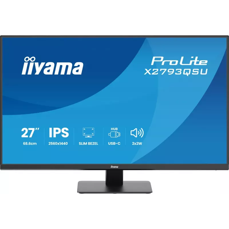 27 Zoll IIYAMA ProLite X2793QSU-B1 Quad HD 2560x1440 IPS LED-Monitor, 1 ms, USB-Hub, Lautsprecher, VESA