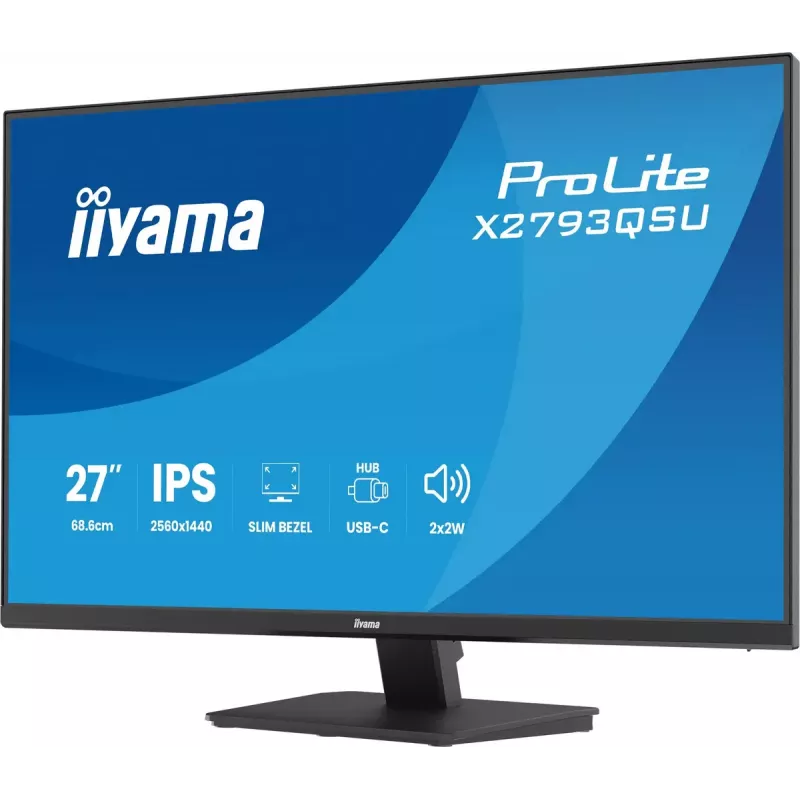 27 Zoll IIYAMA ProLite X2793QSU-B1 Quad HD 2560x1440 IPS LED-Monitor, 1 ms, USB-Hub, Lautsprecher, VESA